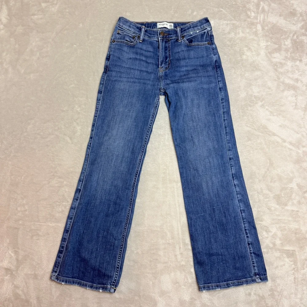 Abercrombie Kids Bootcut Jeans Girls 11/12 Blue Medium Wash Stretch Y2K Casual
